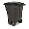 Toter Toter 96 Gal. Trash Can Brownstone with Quiet Wheels and Lid ANA96 - alternate 2